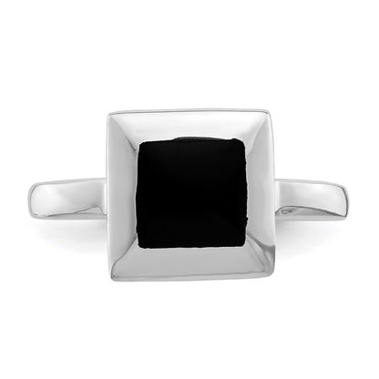 Sterling Silver Onyx Ring Size 8