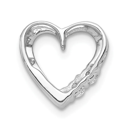 14k White Gold 1/10ct. Diamond Heart Chain Slide Pendant for Women