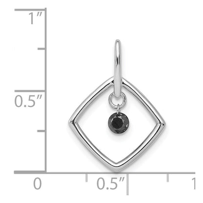 14k White Gold 1/6ct. Black Diamond Dangle Pendant for Women