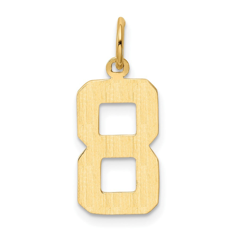 14k Yellow Gold Medium Polished Number 8 Charm