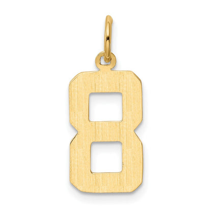14k Yellow Gold Medium Polished Number 8 Charm