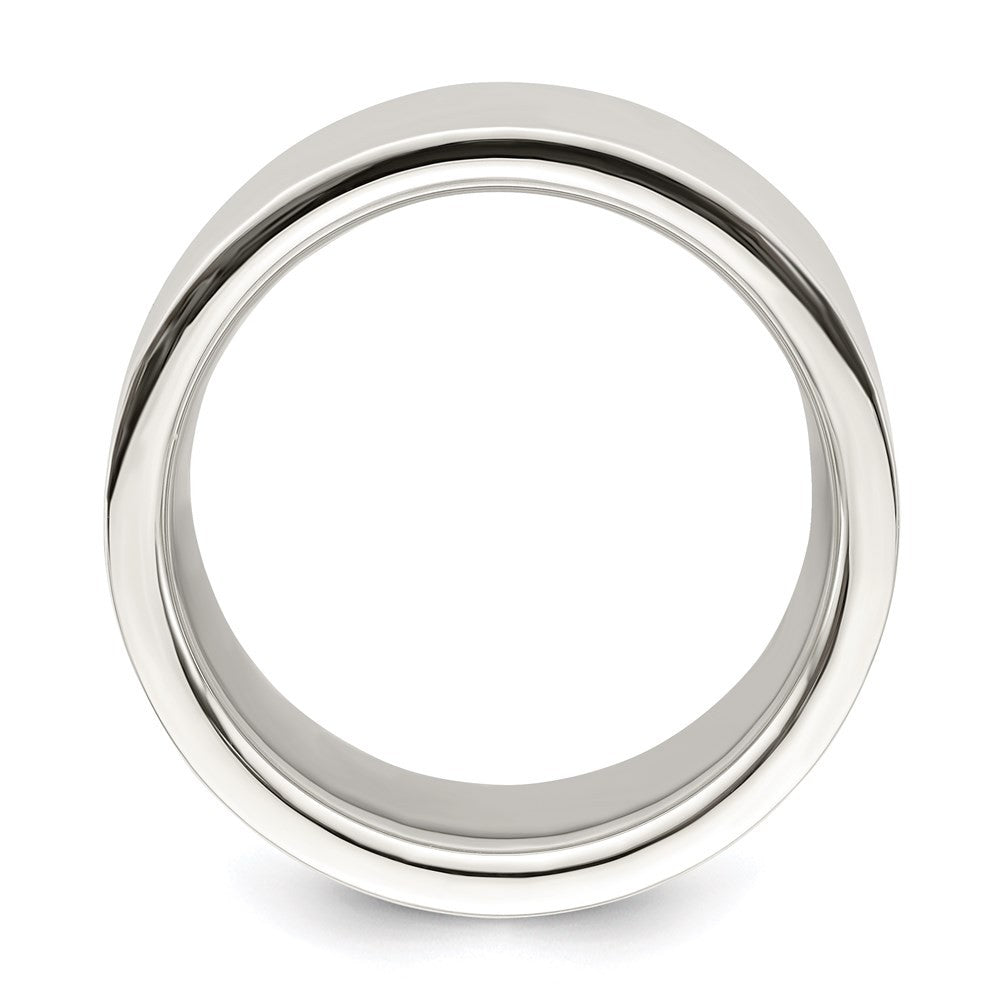 Sterling Silver 12mm Comfort Fit Flat Size 9.5 Band Ring