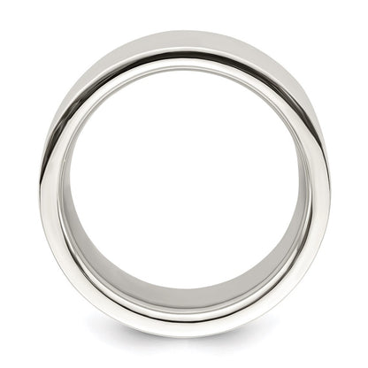 Sterling Silver 12mm Comfort Fit Flat Size 9.5 Band Ring