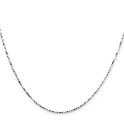 Sterling Silver Rhodium-plated 1.25mm Diamond-cut Round Spiga Chain