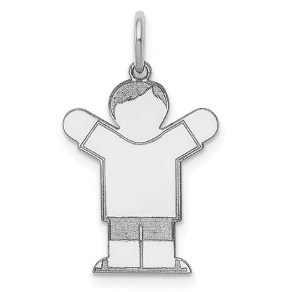 14k White Gold Kid Charm Pendant for Women