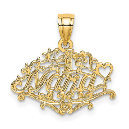 14k Yellow Gold #1 NANA Charm Pendant