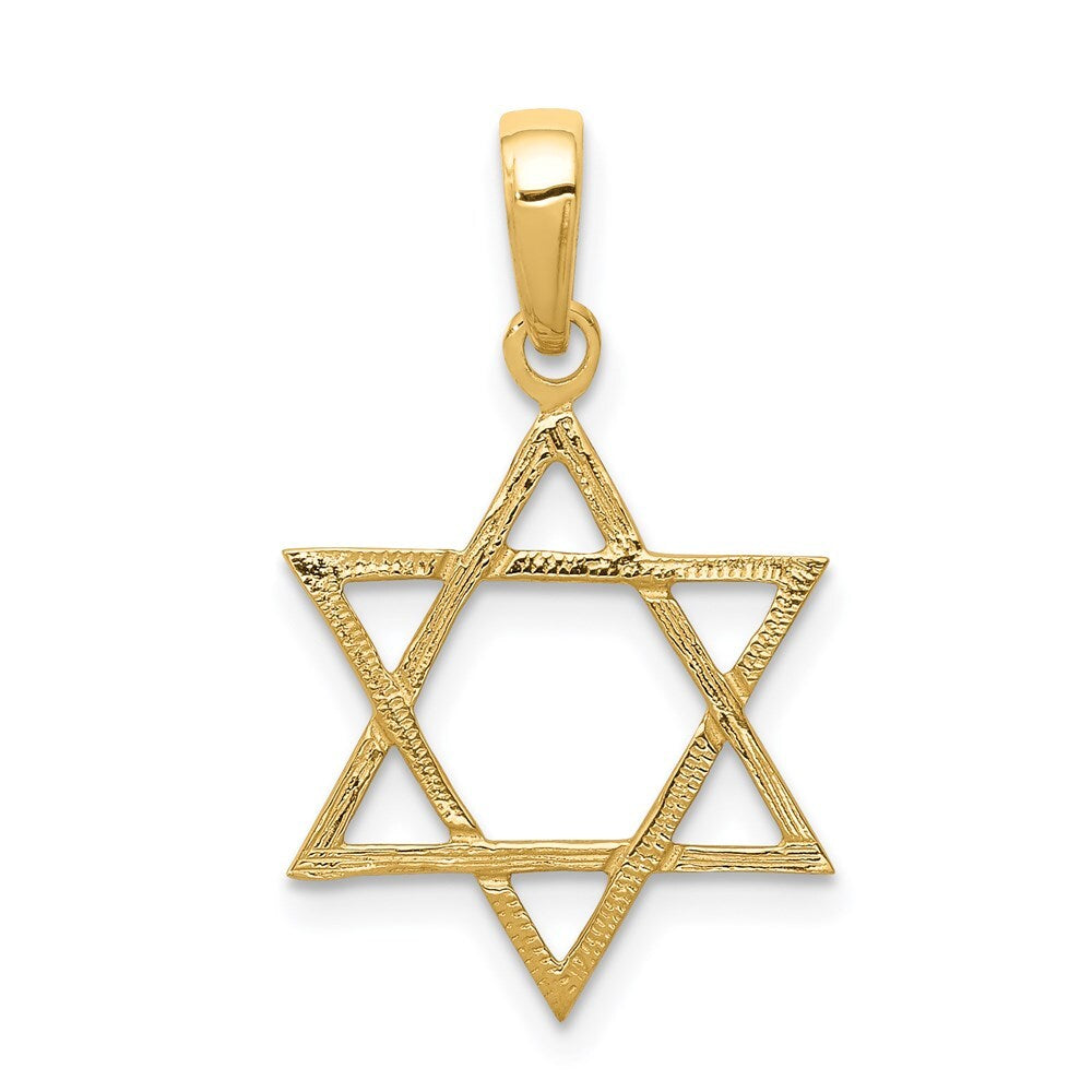 14k Yellow Gold Star of David Pendant for Women