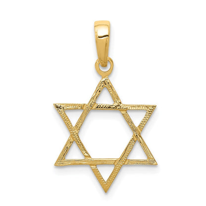 14k Yellow Gold Star of David Pendant for Women