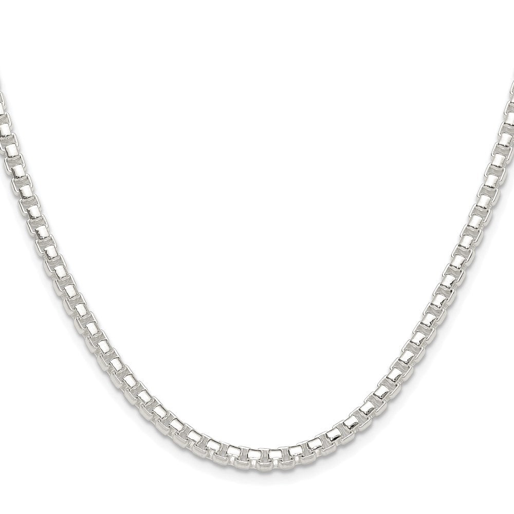 Sterling Silver Rhodium-plated Polished 4mm Round Box Chain Necklace