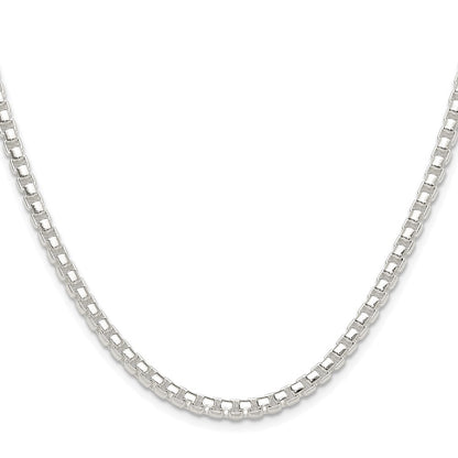 Sterling Silver Rhodium-plated Polished 4mm Round Box Chain Necklace