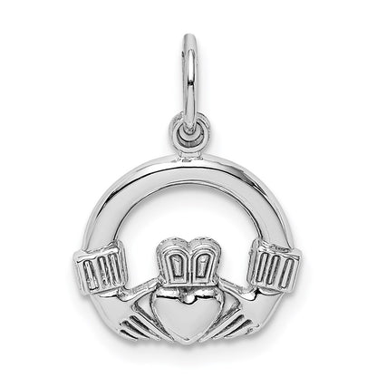 14k White Gold Claddagh Charm Pendant for Women