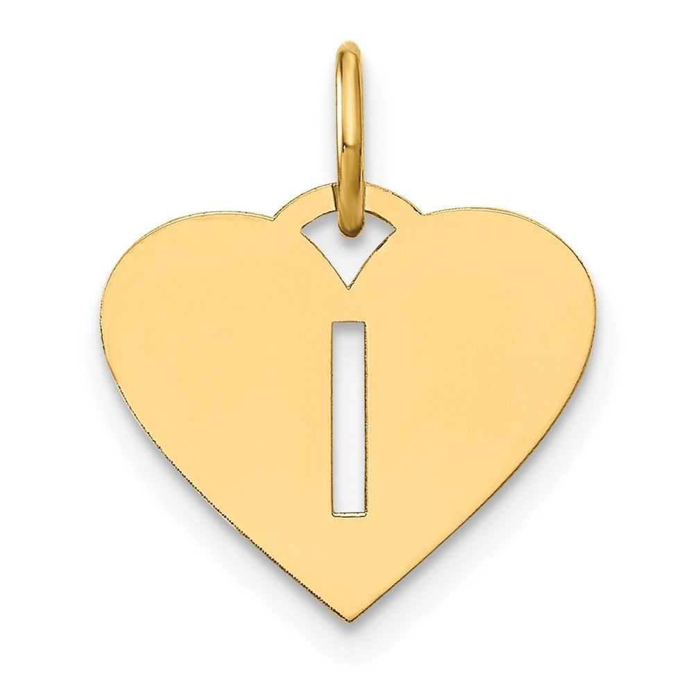 14k Yellow Gold Initial Letter I Initial Charm