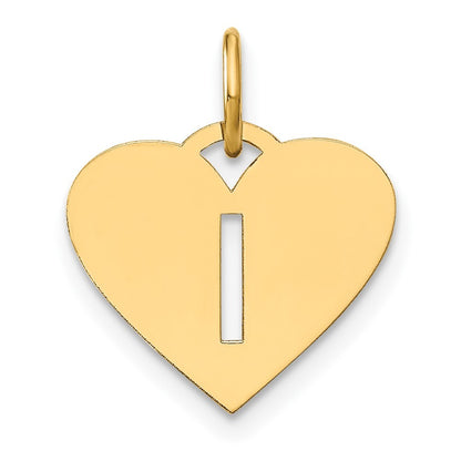 14k Yellow Gold Initial Letter I Initial Charm