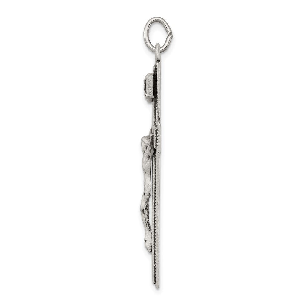 Sterling Silver Antiqued INRI Crucifix Pendant Holiday Gift for Women