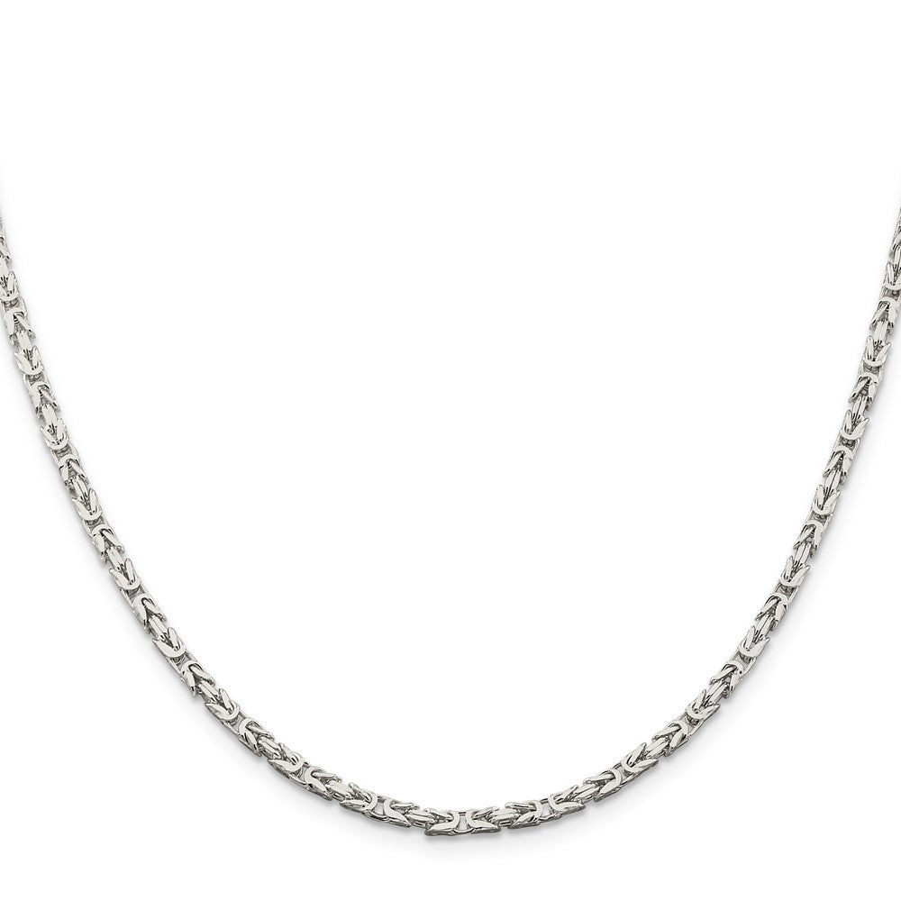 Sterling Silver 2.5mm Byzantine Chain Necklace