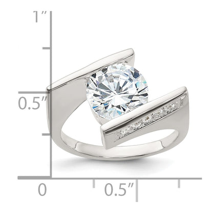 Sterling Silver Cubic Zirconia Ring Size 6
