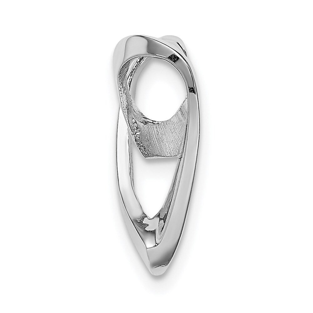 14k White Gold Polished Heart Chain Slide Pendant for Women