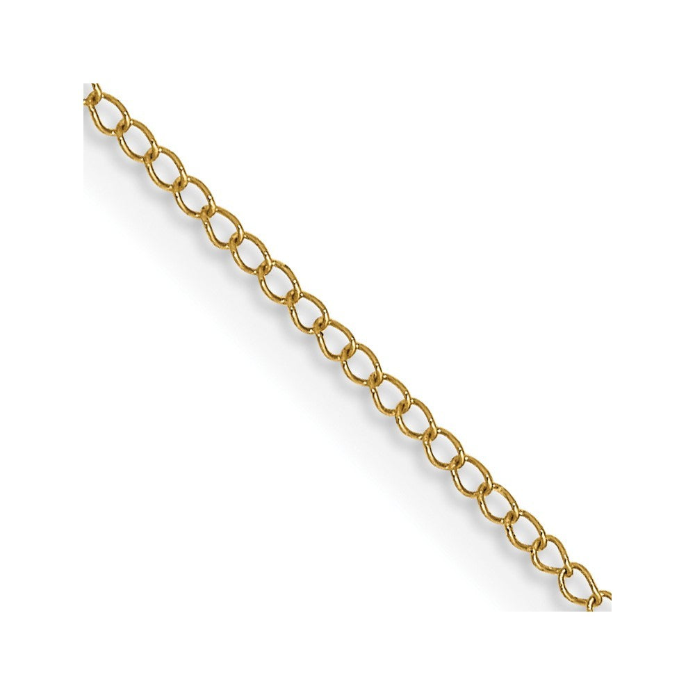 14k Yellow Gold 18 inch Carded .5mm Curb Chain Necklace