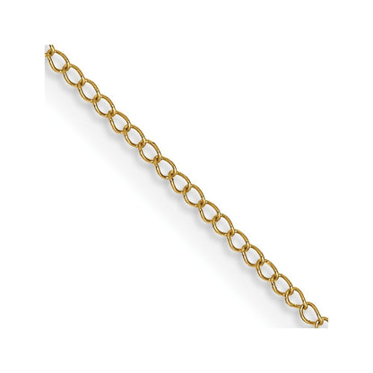 14k Yellow Gold 18 inch Carded .5mm Curb Chain Necklace