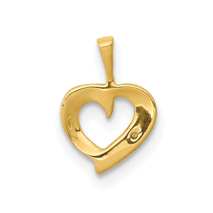 14k Yellow Gold .01ct. Diamond Heart Pendant for Women