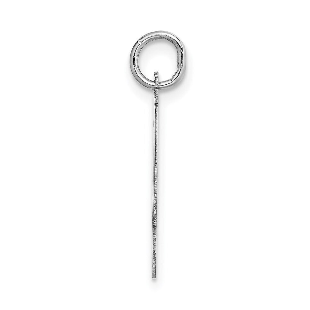 14k White Gold Large Script Letter O Initial Charm Pendant for Women