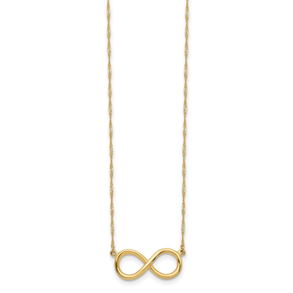 14k Yellow Gold Polished Infinity Symbol 16.5 inch Necklace