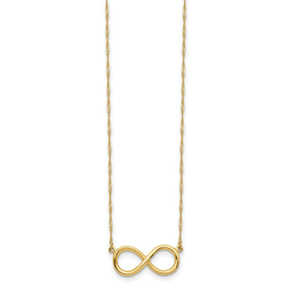 14k Yellow Gold Polished Infinity Symbol 16.5 inch Necklace