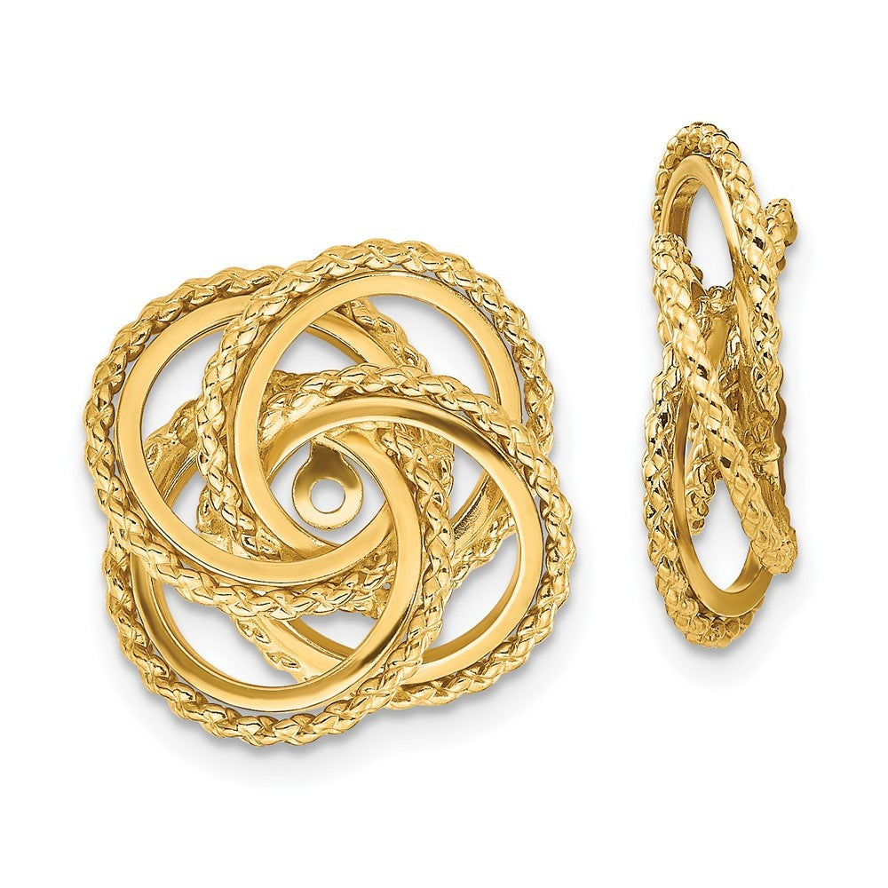 14k Yellow Gold Polished & Twisted Fancy Earring Jackets