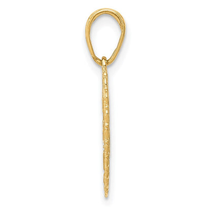 14k Yellow Gold Reversible FOR MY DAUGHTER Heart Pendant for Women