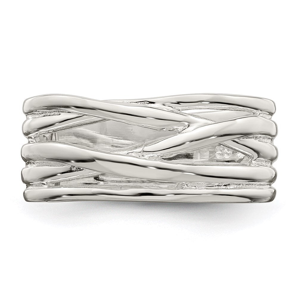 Sterling Silver Polished 5 Band Intersecting Ring