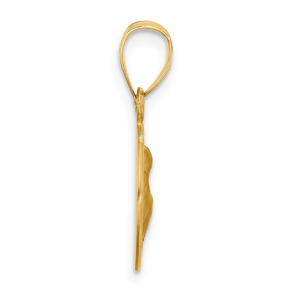 14k Yellow Gold Polished and Satin St. Anthony Medal Pendant for Women