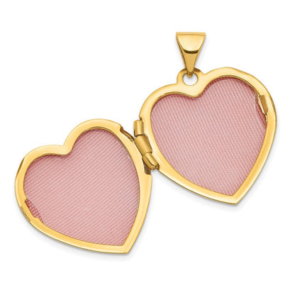 14k Yellow Gold Hearts  LOVE 19mm Reversible Heart Locket Pendant for Women