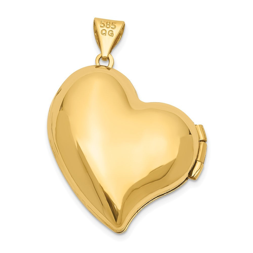 14k Yellow Gold Fancy 20mm Heart Locket