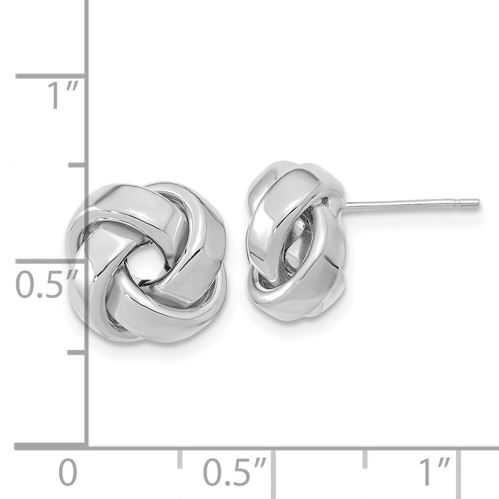 14k White Gold Polished Love Knot Stud Earrings Gift for Women