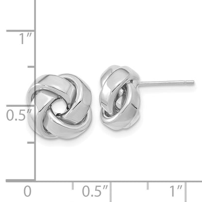14k White Gold Polished Love Knot Stud Earrings Gift for Women