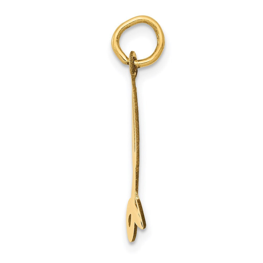 14k Yellow Gold Large Script Letter L Initial Charm Pendant for Women