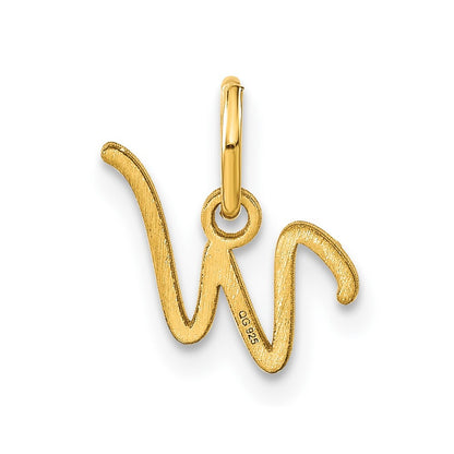 14k Yellow Gold Upper case Letter W Initial Charm Pendant for Women