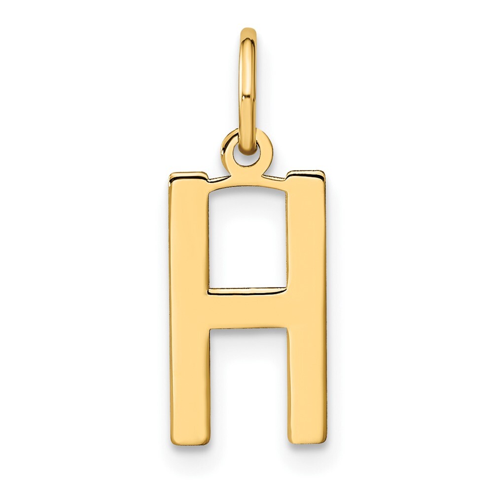 14k Yellow Gold Letter H Initial Pendant for Women
