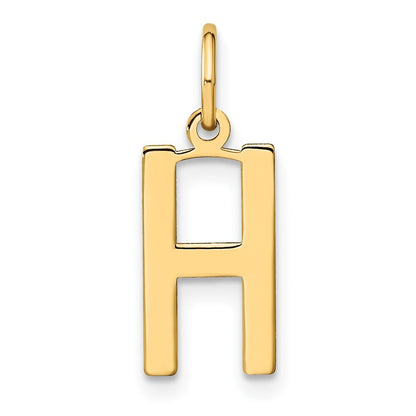 14k Yellow Gold Letter H Initial Pendant for Women