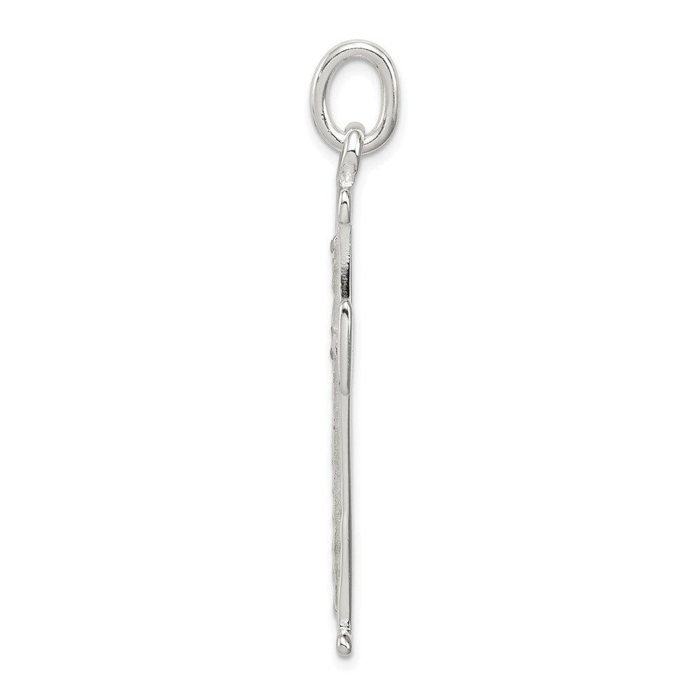 Sterling Silver Diamond -Cut Cross Pendant Holiday Gift for Women