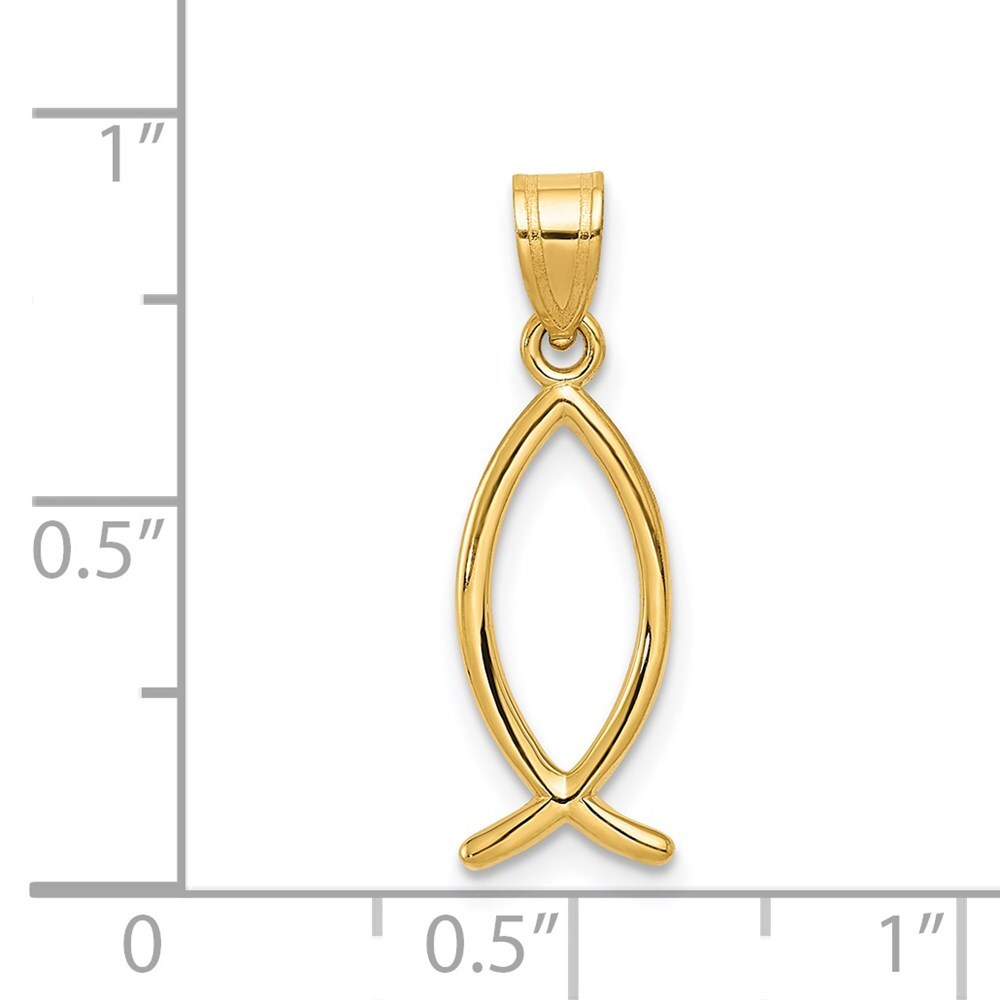 14k Yellow Gold Ichthus Fish Pendant for Women
