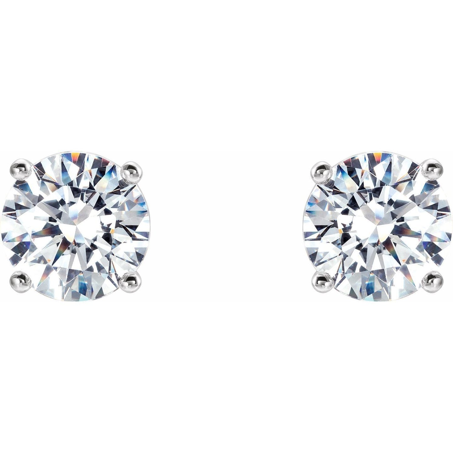 14k White Gold 1 1/2 CTW Lab-Grown Diamond 4-Prong Stud Earrings