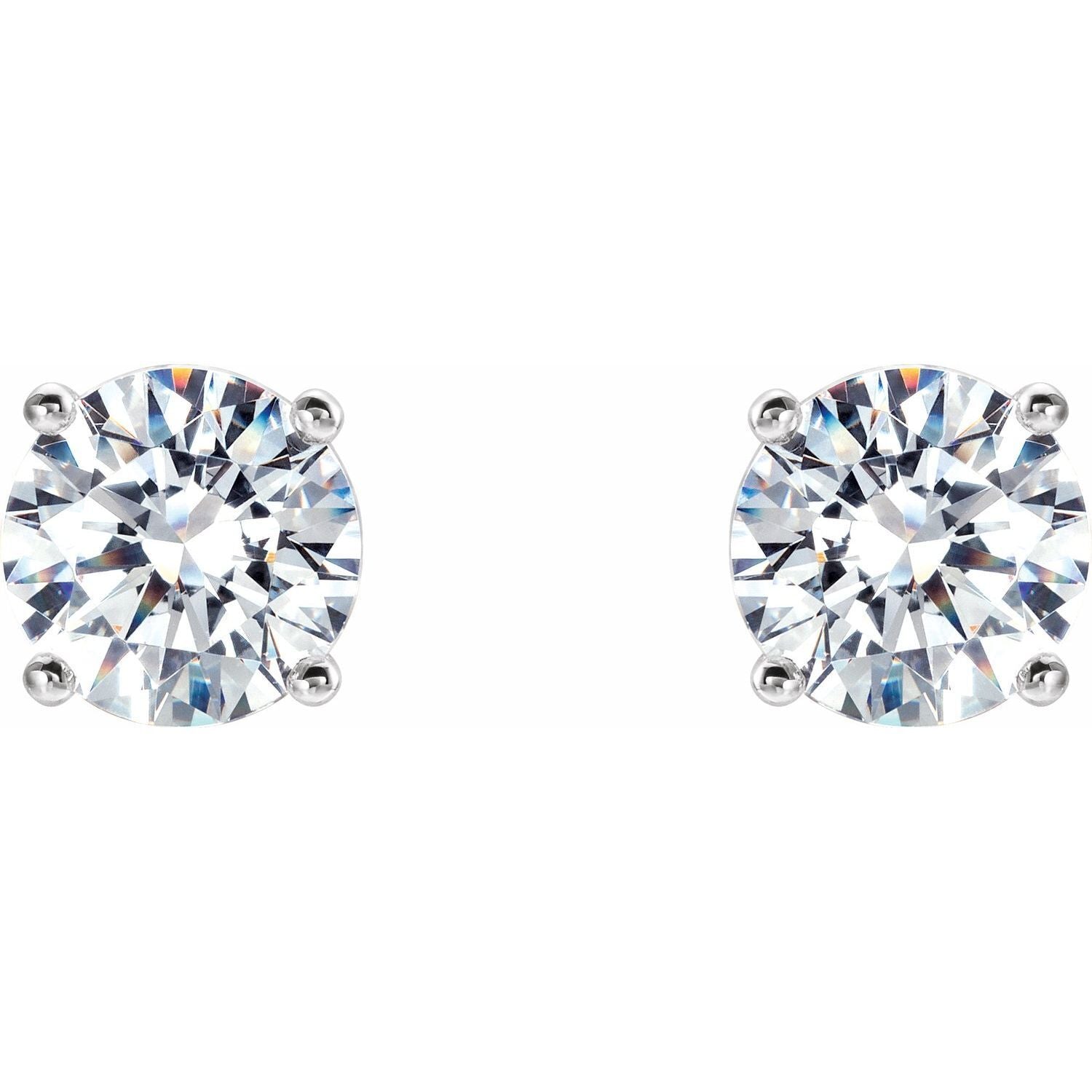 14k White Gold 1 1/2 CTW Lab-Grown Diamond 4-Prong Stud Earrings