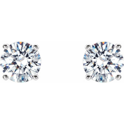 14k White Gold 1 1/2 CTW Lab-Grown Diamond 4-Prong Stud Earrings