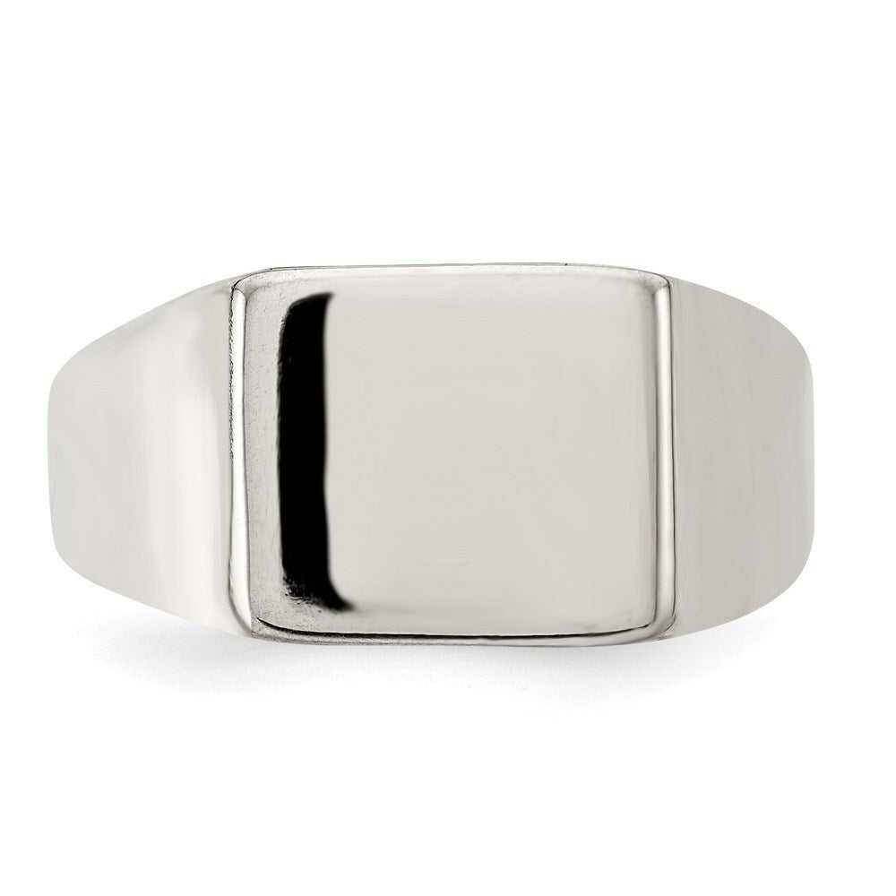 Sterling Silver 11x12mm Closed Back Signet Ring Size 9