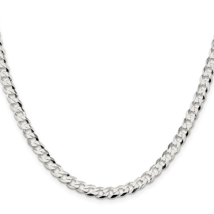 Sterling Silver 5.75mm Flat Curb Chain