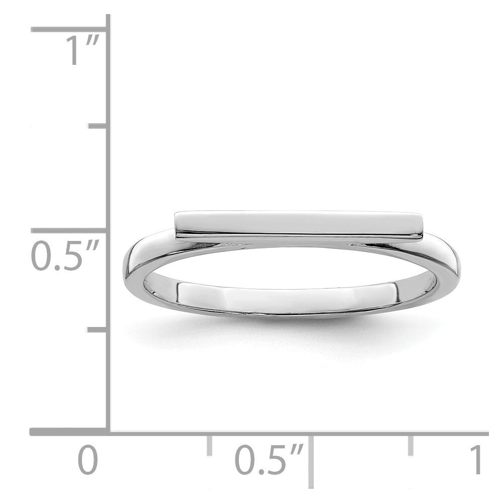 Sterling Silver Rhodium-plated Polished Bar Ring Size 6