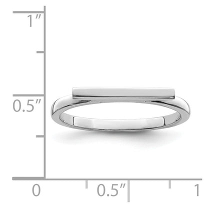 Sterling Silver Rhodium-plated Polished Bar Ring Size 6