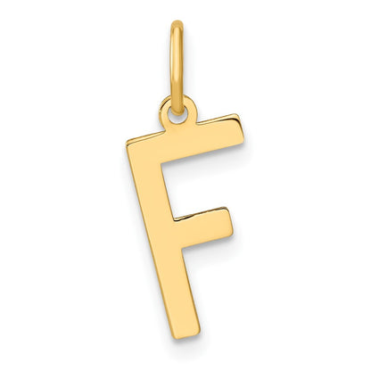 14k Yellow Gold Letter F Initial Pendant for Women