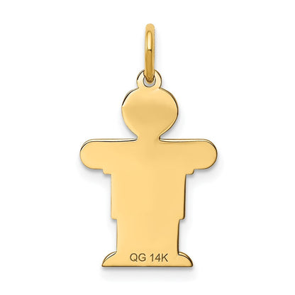 14k Yellow Gold Kid Charm Pendant for Women
